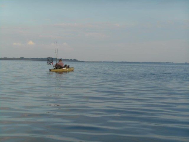 Samen met Richard, op de baars, vanuit de kayak