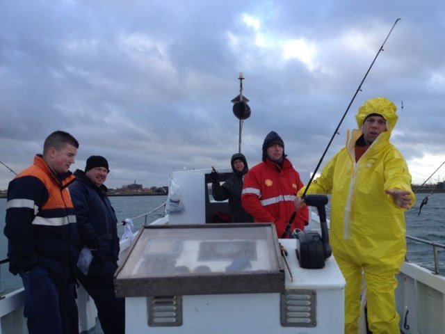 Cock met de collega's van Shell, vanuit Yerseke