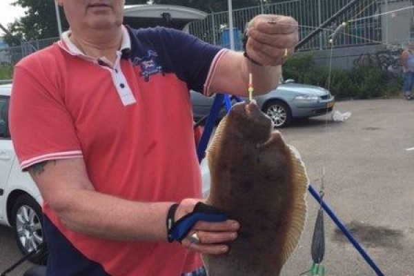 Ron en schoonvader, tongvissen op de Waterweg