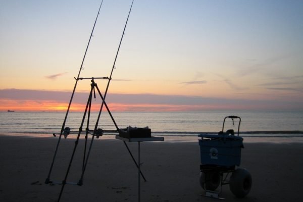Hugo, op tong vissen aan de Zeeuwse stranden