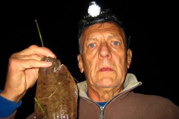 Hugo, op tong vissen, waterweg